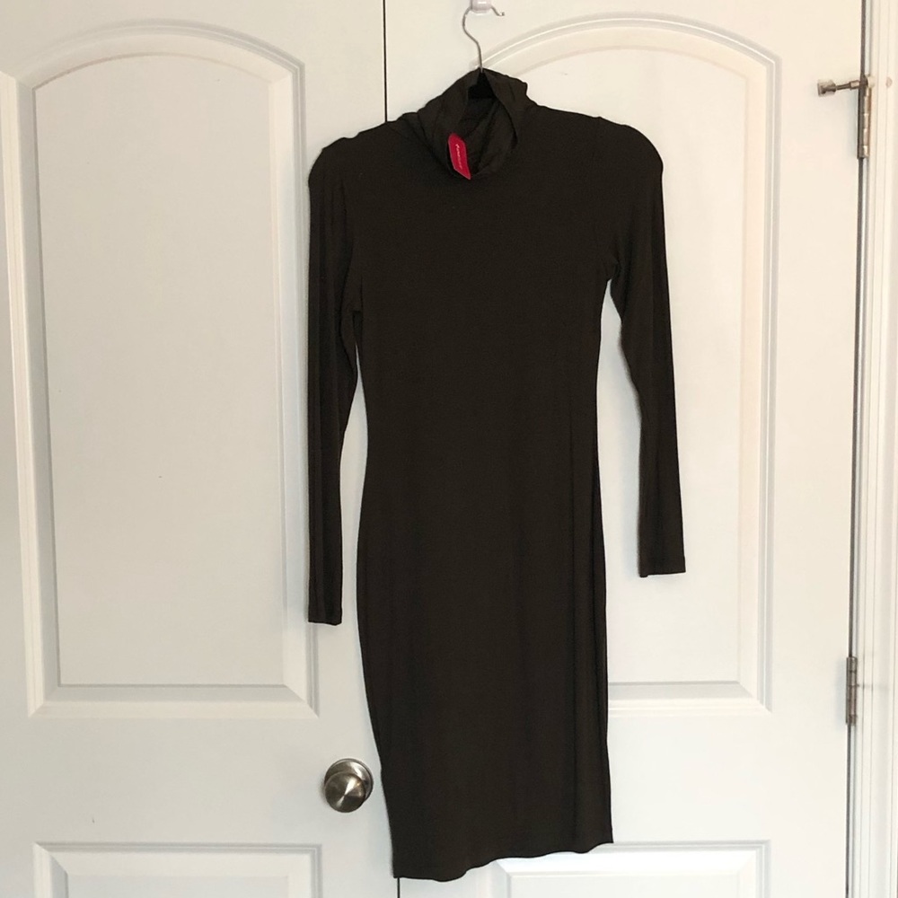 Green Turtleneck Dress